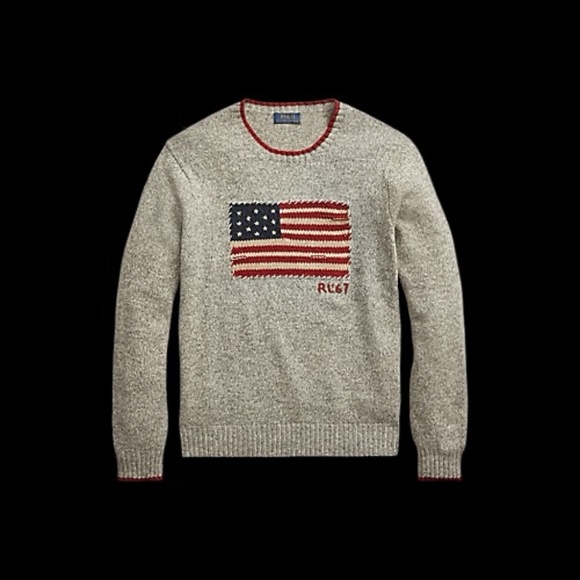 Ralph Lauren Iconic Flag Sweater - Authenticated - Marled grey - XXL Unisex - Picture 5 of 6